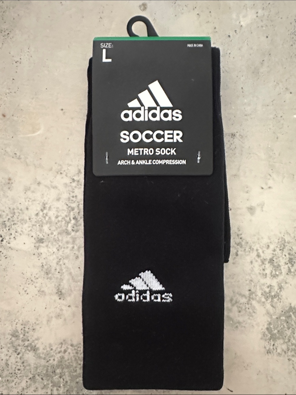 adidas Black Metro Soccer Socks - Women/Mens Large